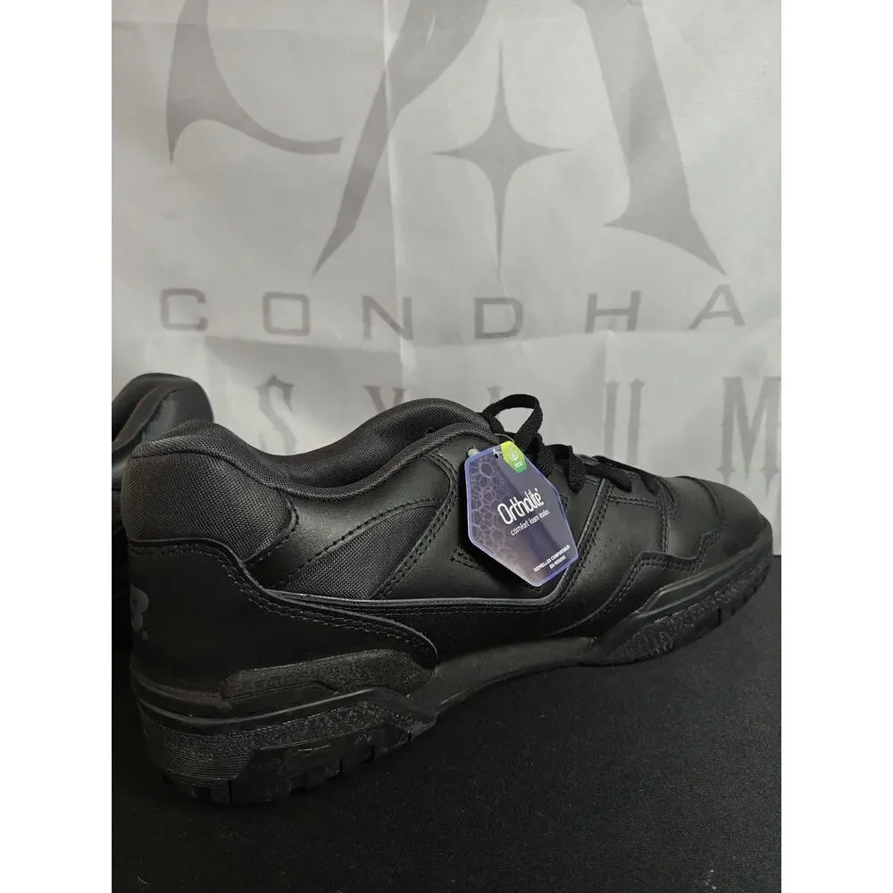 New Balance Mens Size 13 550 Black Triple Black Leather Sneakers BB550BBB NWT